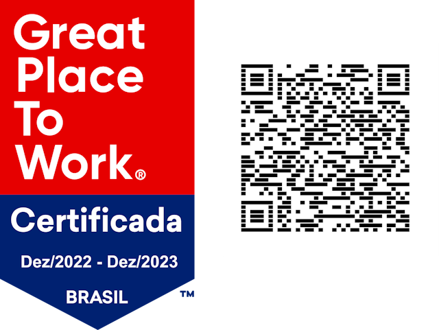 Selo GPTW referente ao ano de 2022 a 2023, onde conseguimos pela terceira fez a certificação